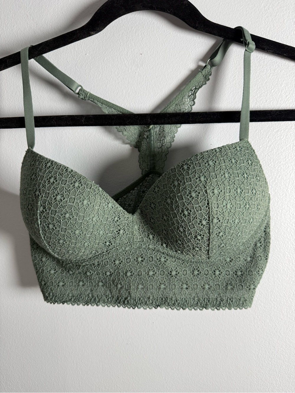 Victoria's Secret Olive Green Lace Longline Bralette